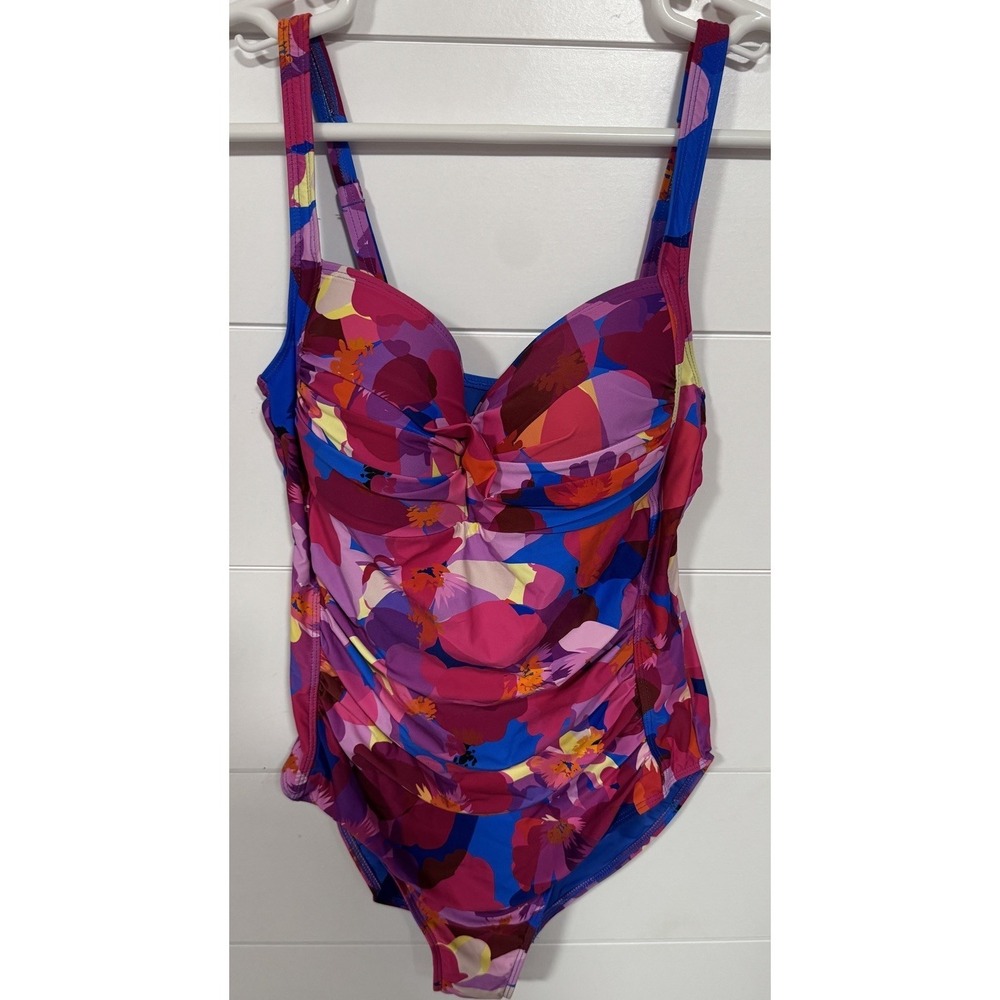 NIPTUCK One Piece Swimsuit Women's 16 Floral Multi Fit Cup NWOT